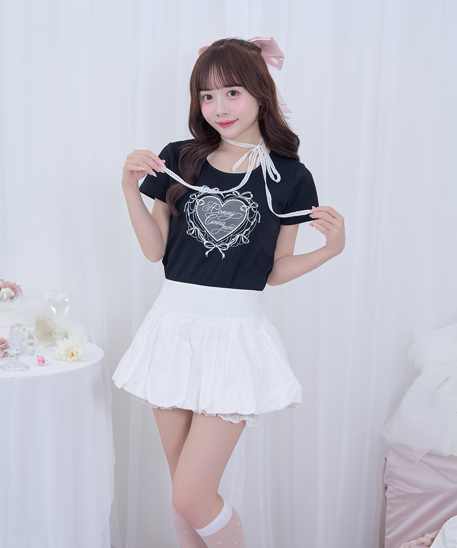 HeartレースTシャツ