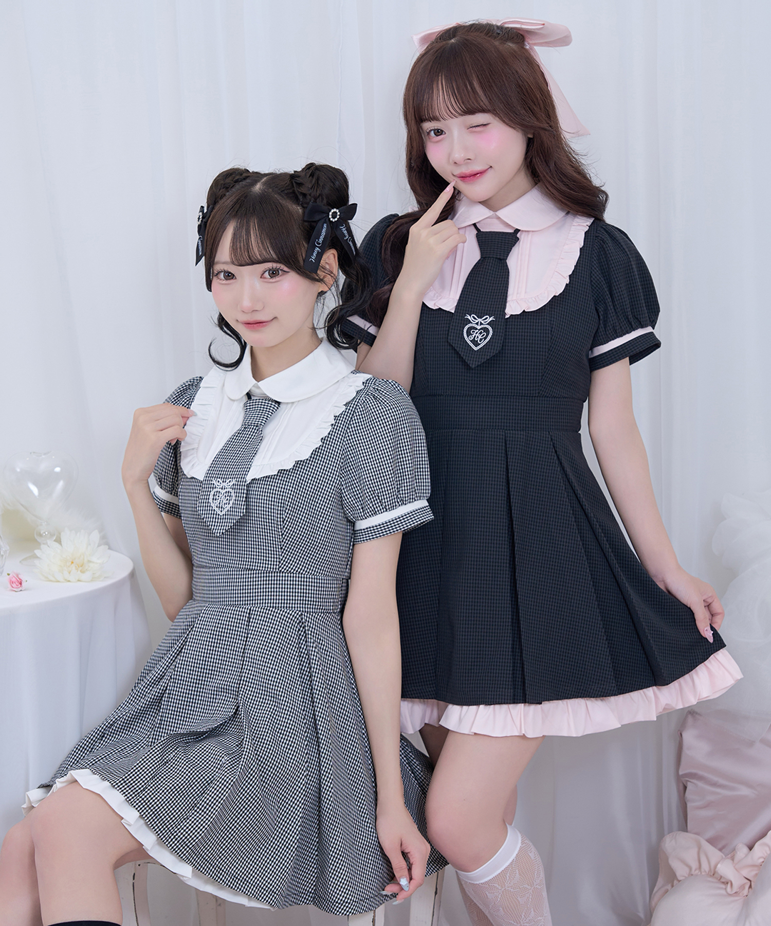 配色ネクタイワンピース
