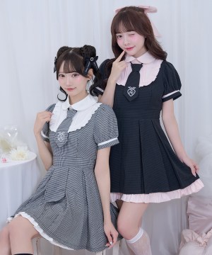 配色ネクタイワンピース