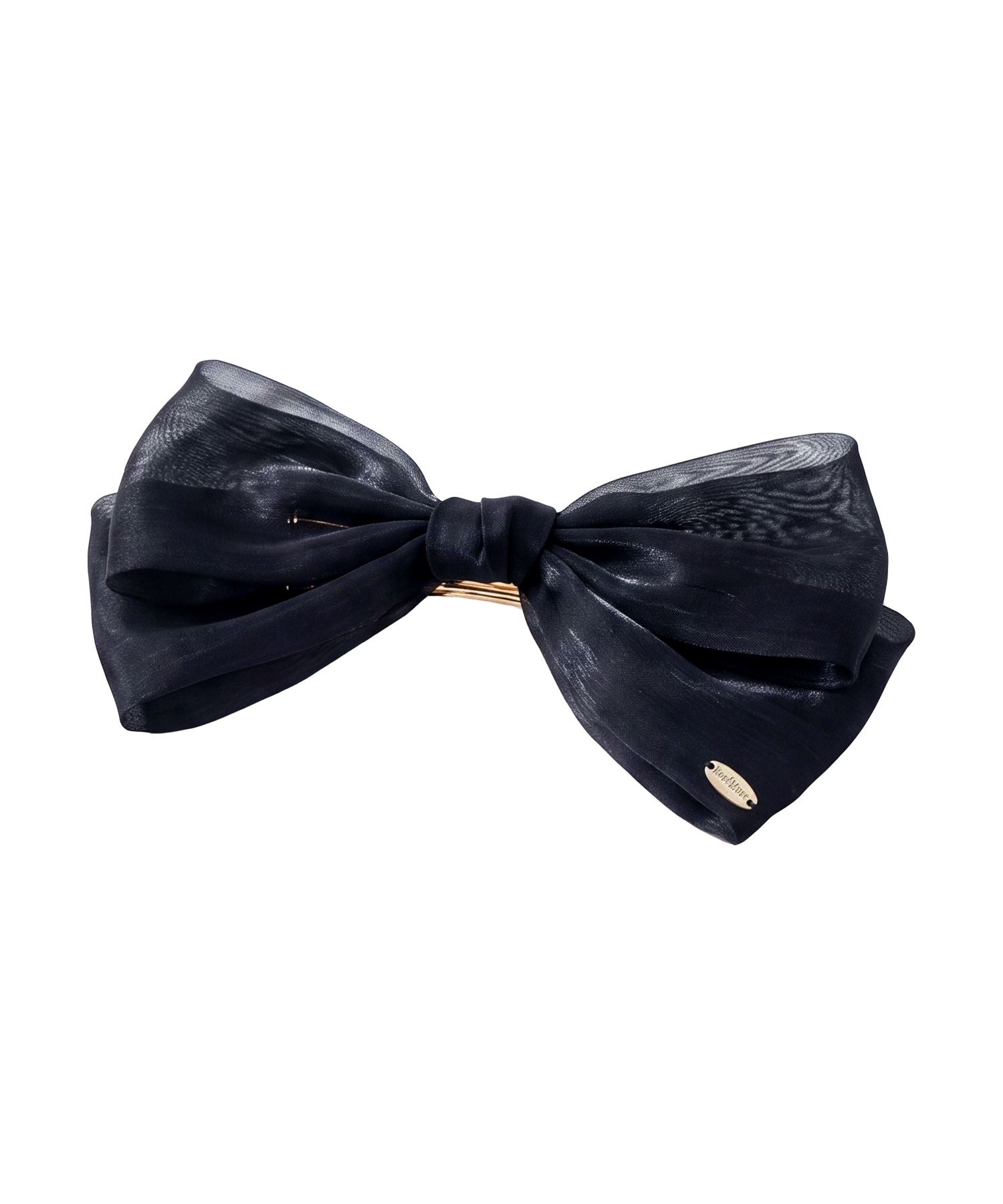 Shiny organ ribbon barrette