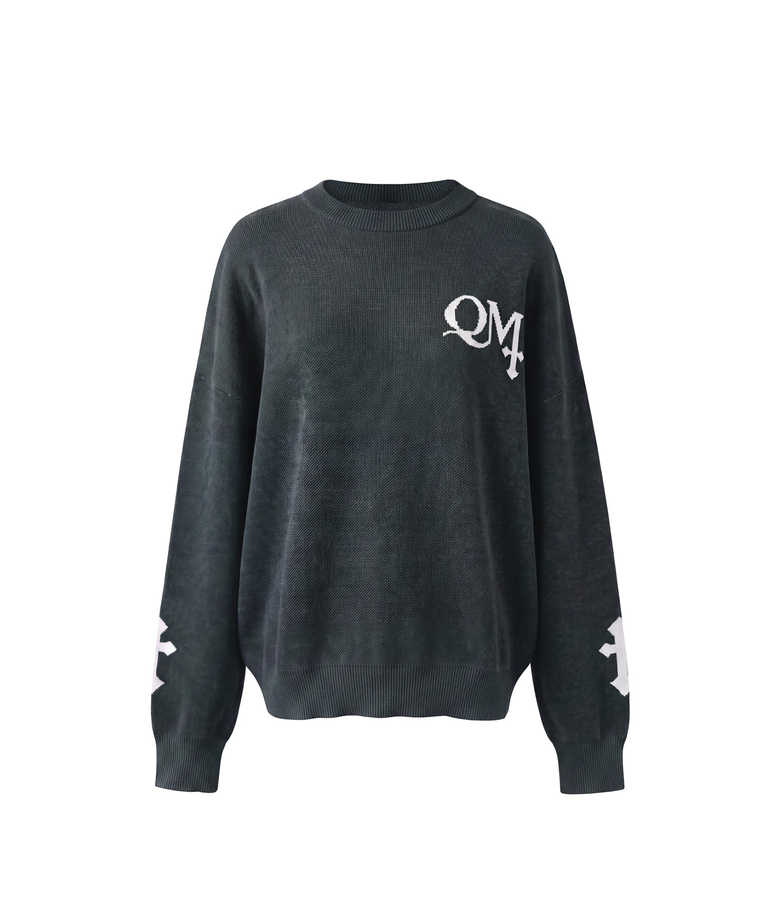 UNISEX ジャガードロゴニット / チャコールグレー