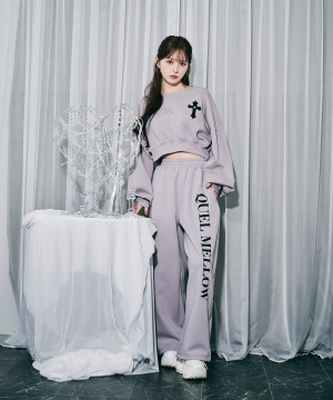 UNISEX エンブロイダリーロゴスウェットパンツ / グレー