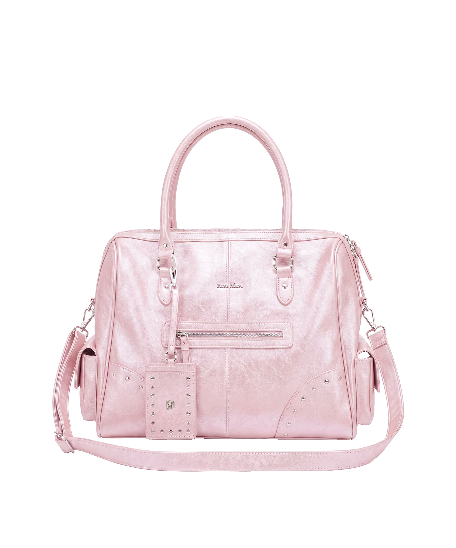Wash fake leather 2way tote