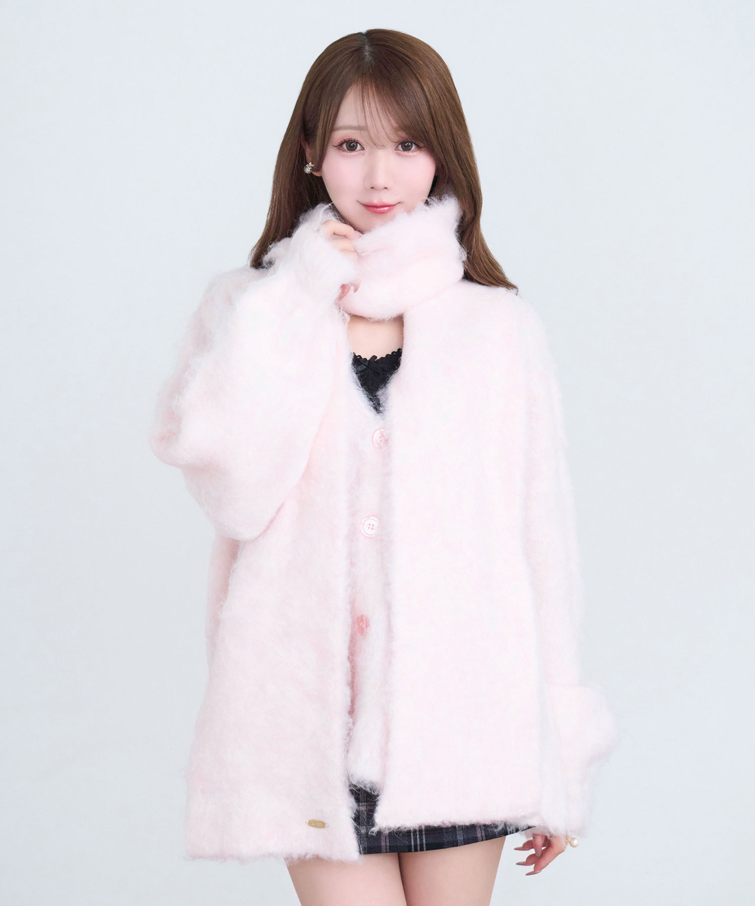 Shaggy knit muffler