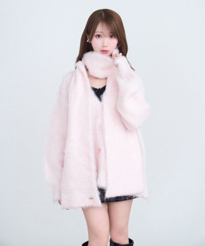 Shaggy knit muffler