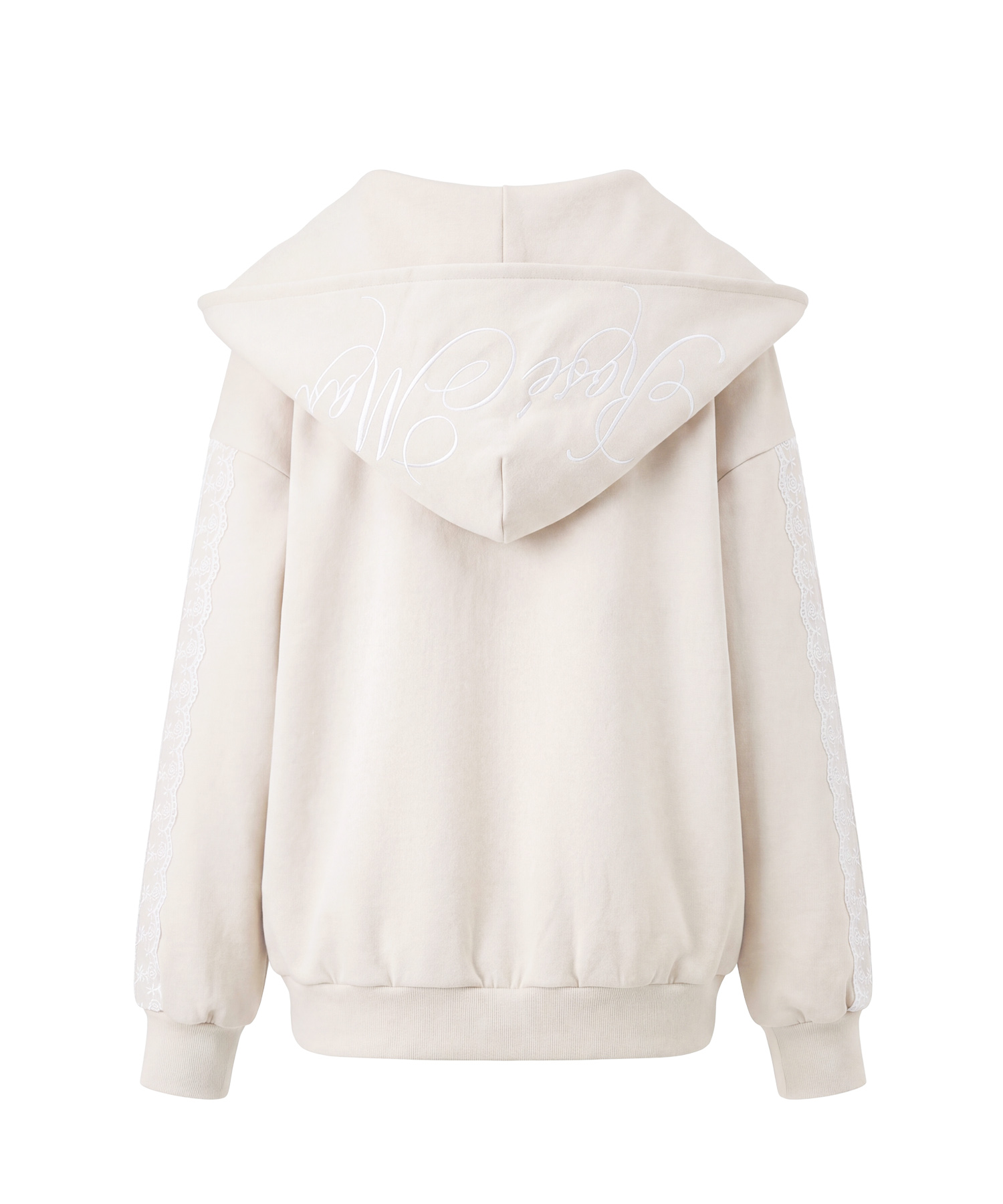 Rose lace zip hoodie