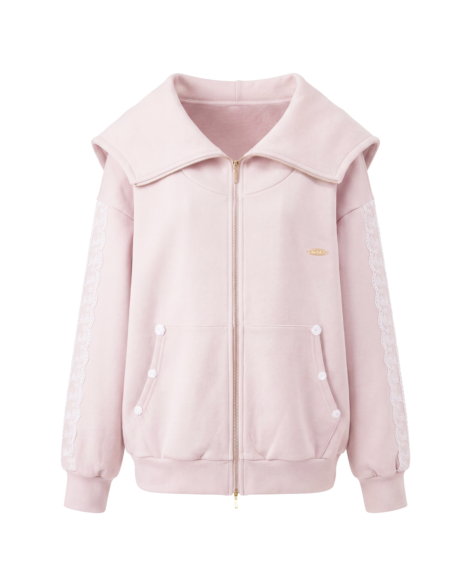 Rose lace zip hoodie