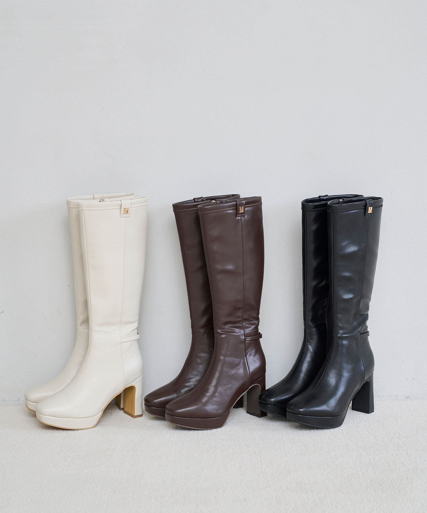 Slim fit platform boots
