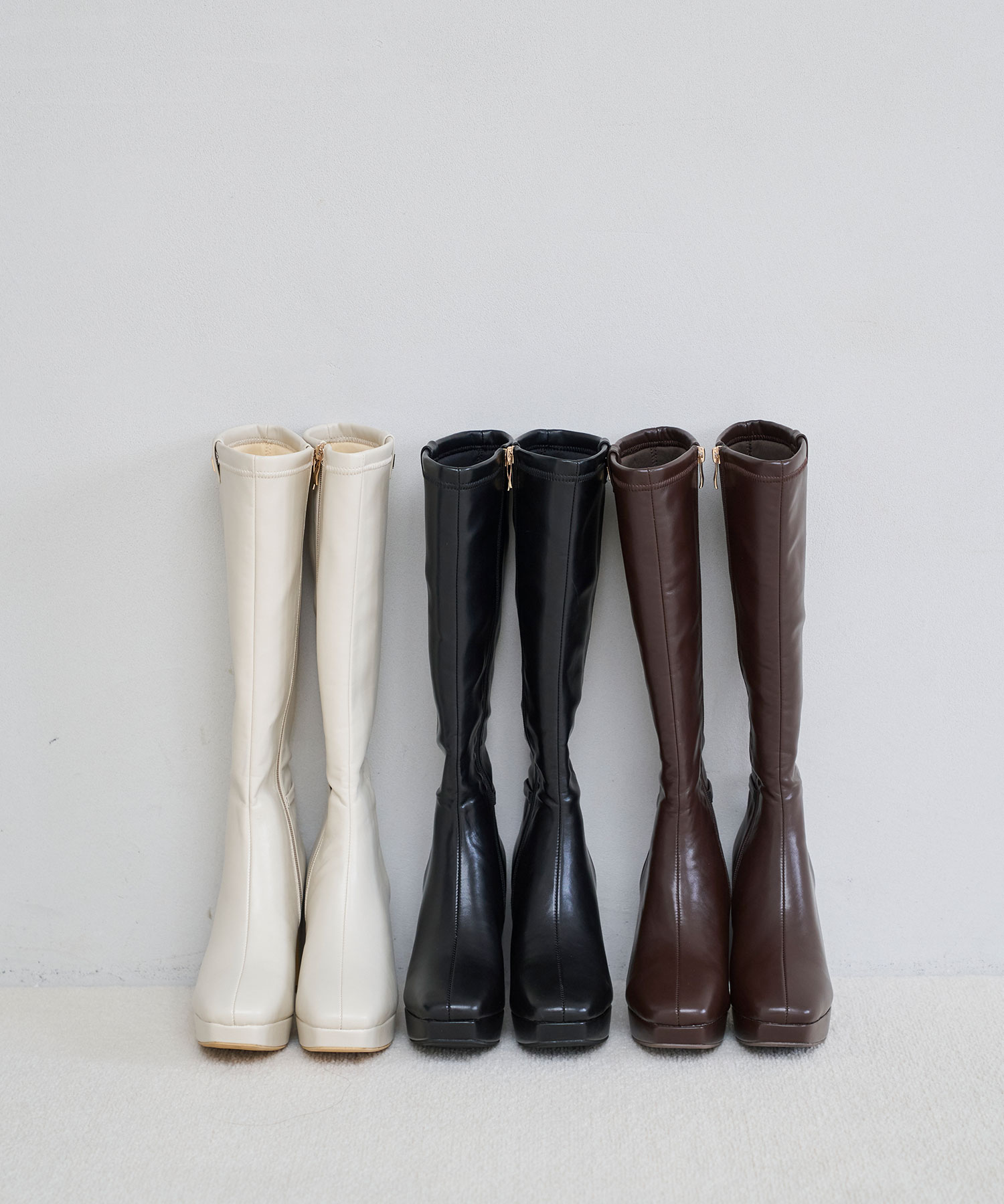 Slim fit platform boots