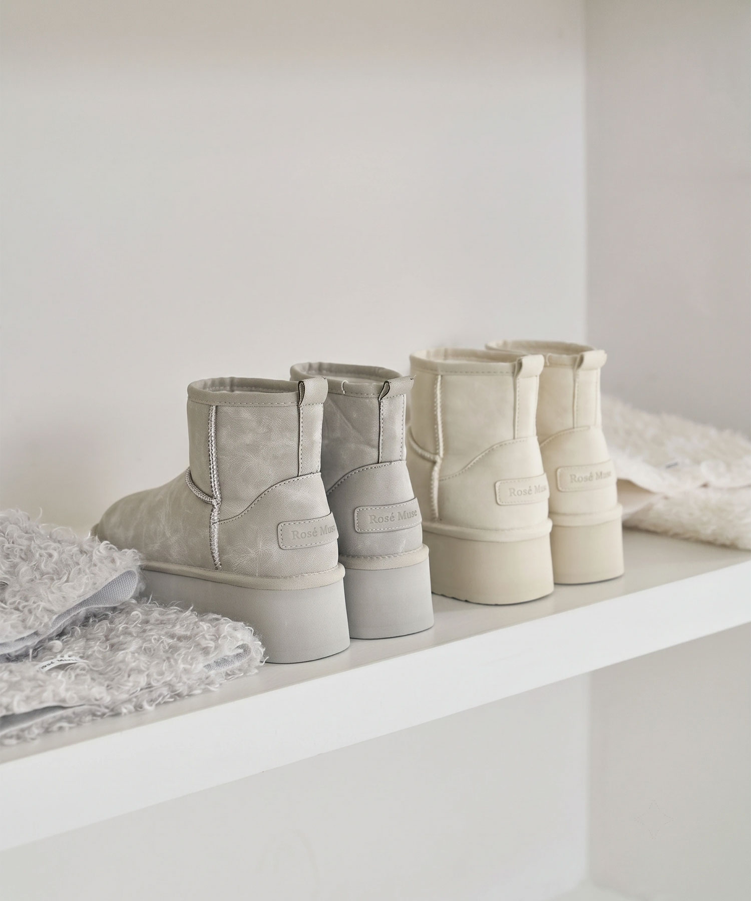 Poodle fur cover boots