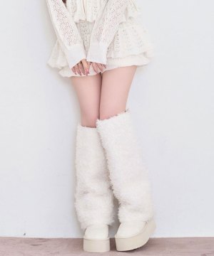 Poodle fur cover boots
