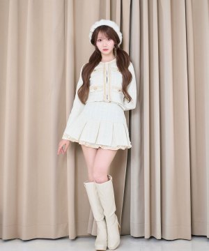 Tweed jacket&mini sk set