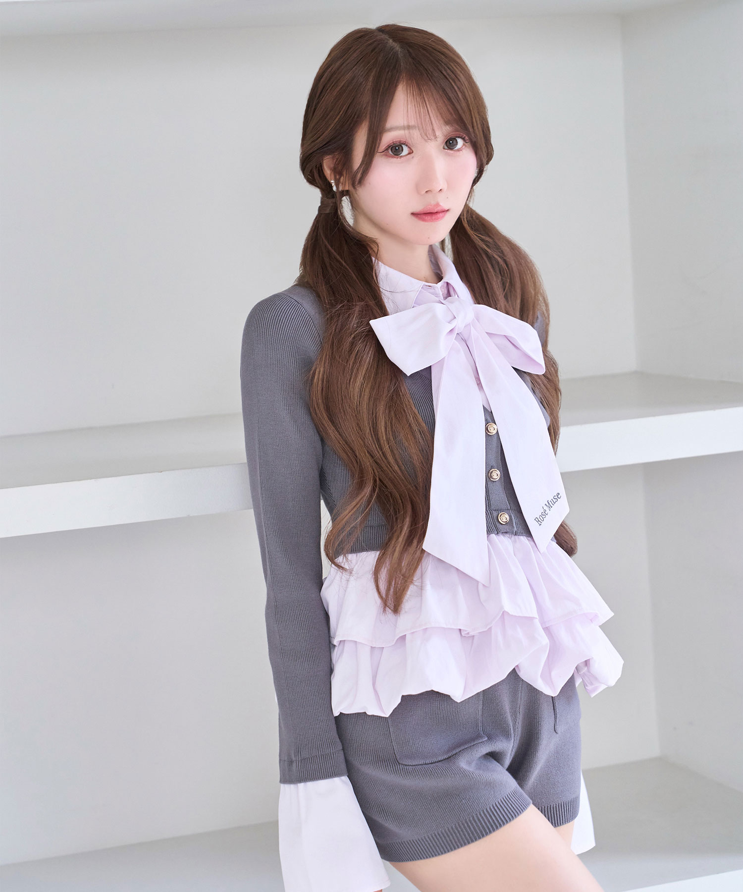 Layered Shirt & Knit Set up