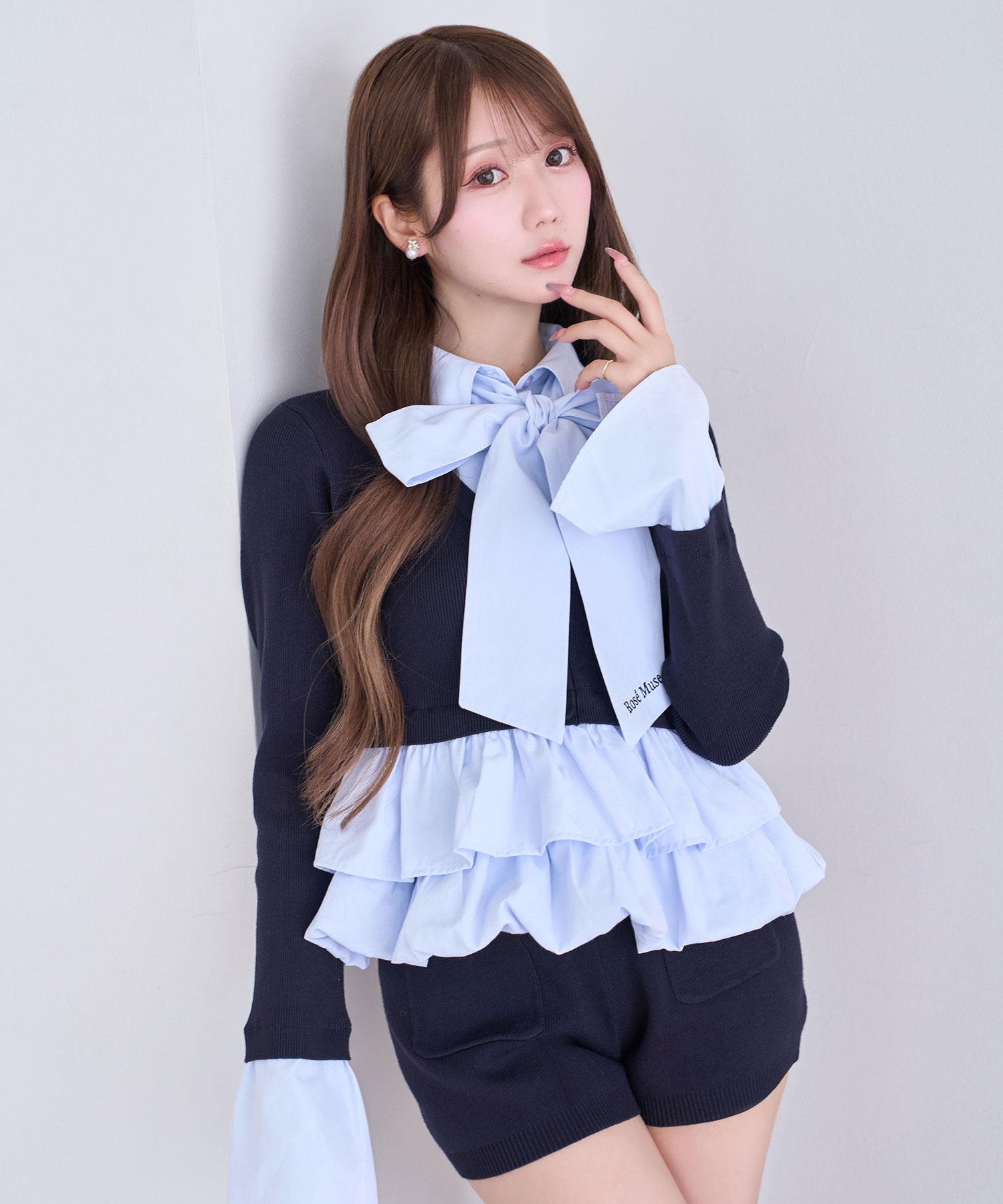 Layered Shirt & Knit Set up