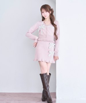Dot ribbon knit 3P set
