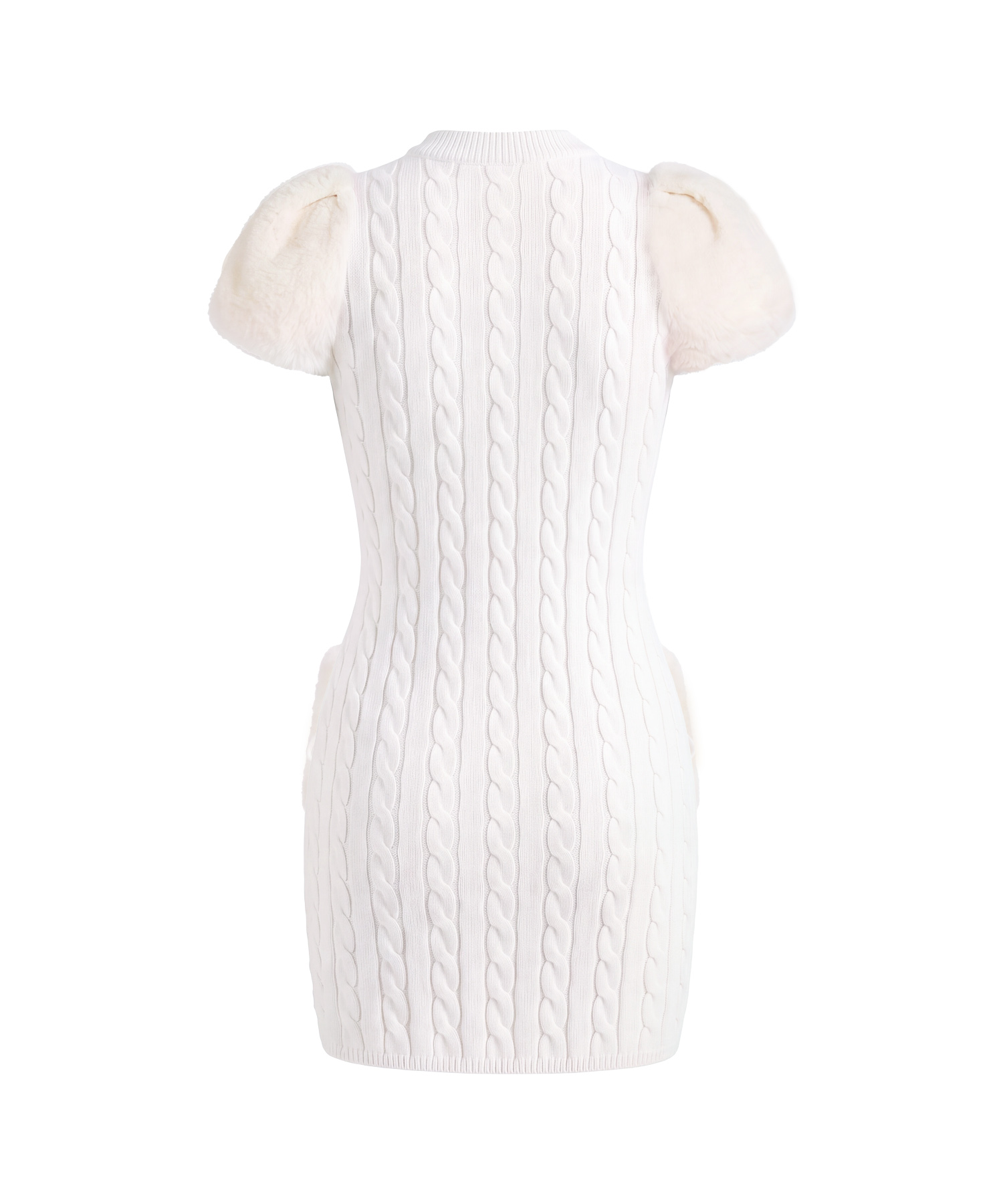 Fur point knit mini onepiece