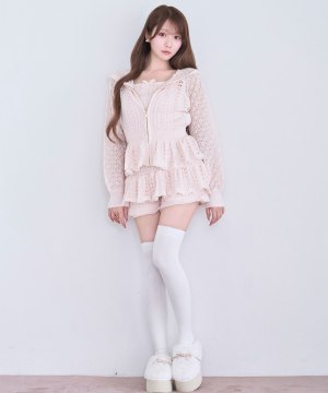 Crochet knit hoodie pants set