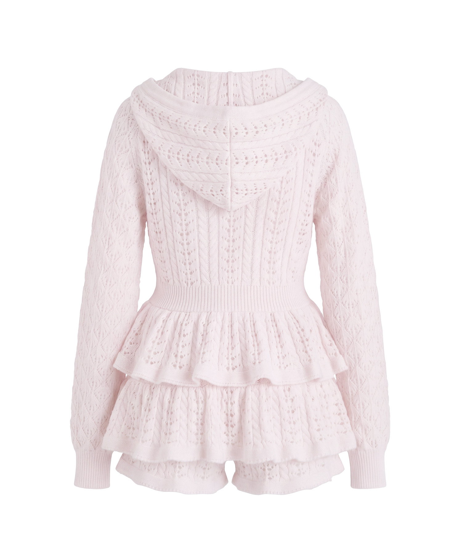 Crochet knit hoodie pants set