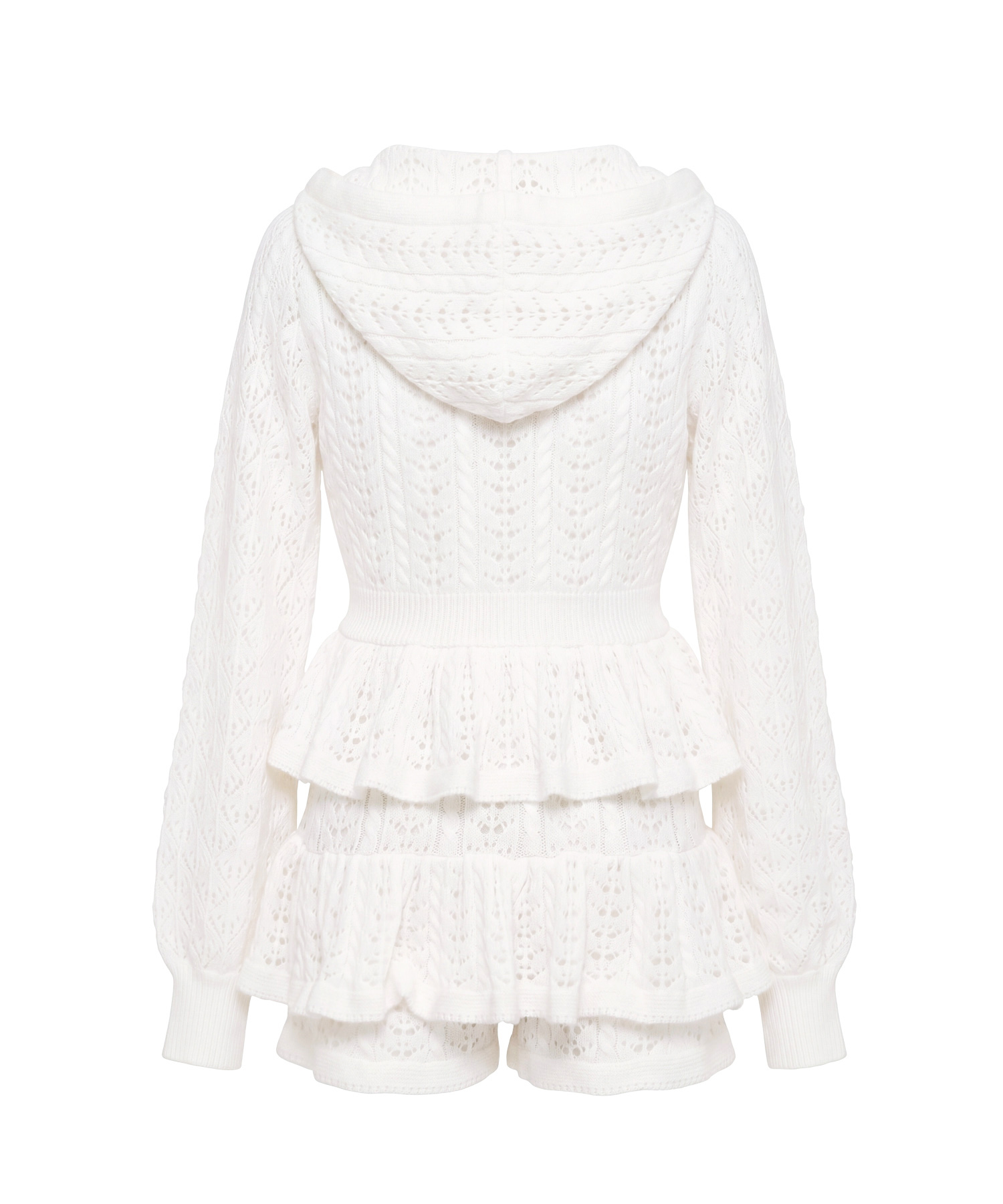 Crochet knit hoodie pants set