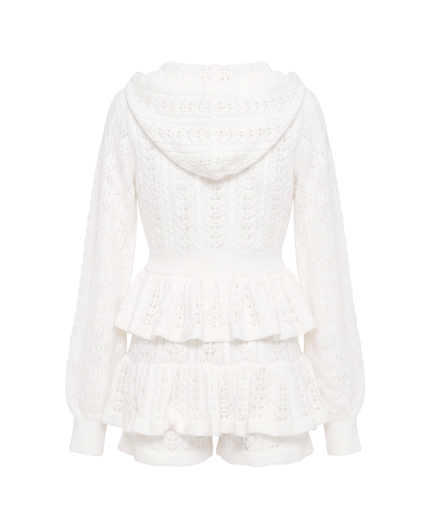 Crochet knit hoodie pants set