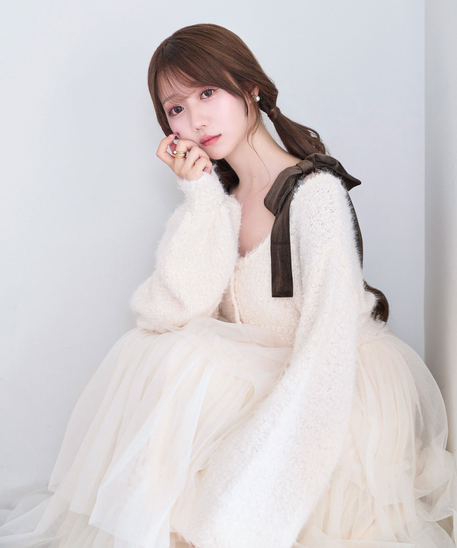 Fluffy short cardigan