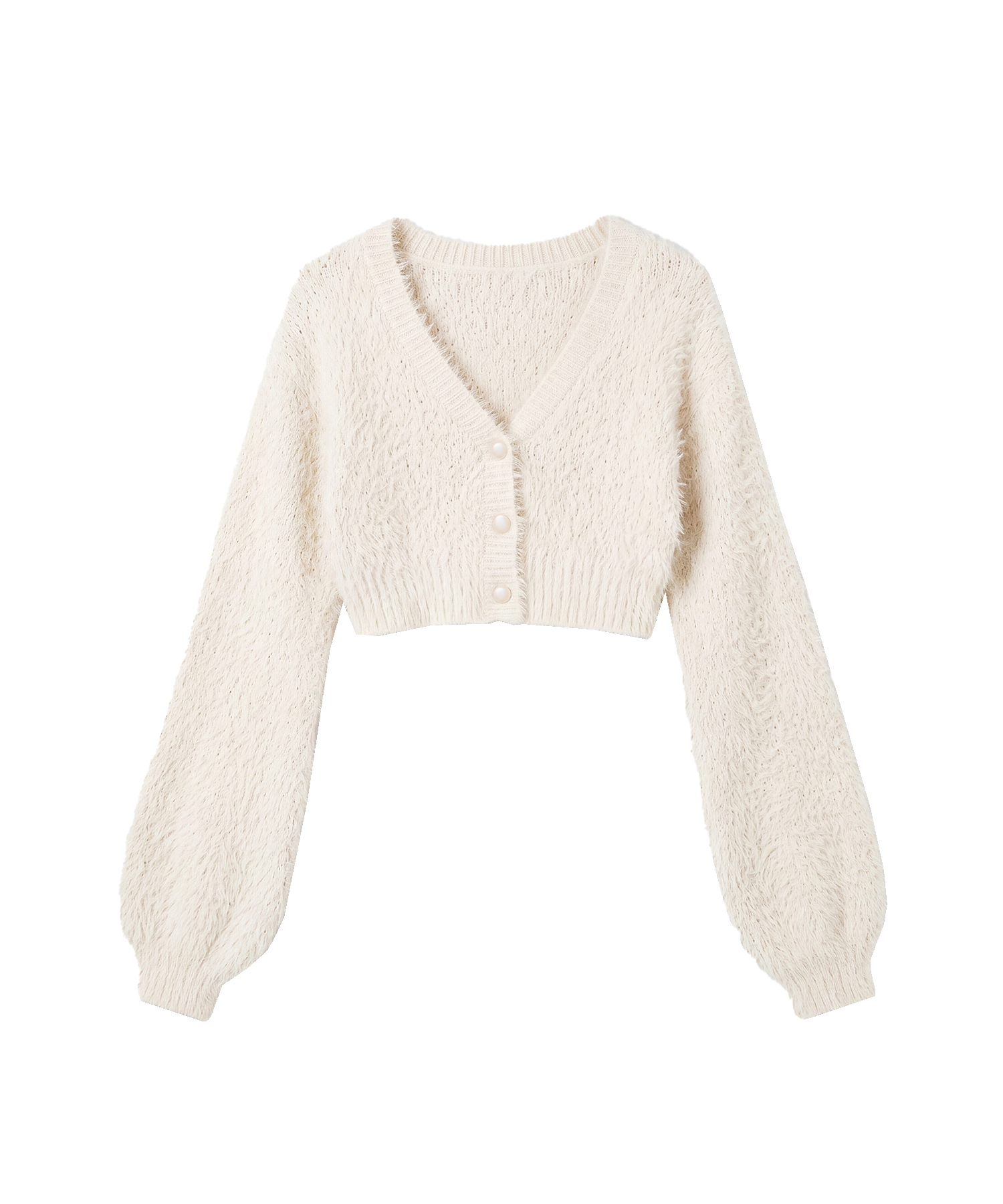 Fluffy short cardigan