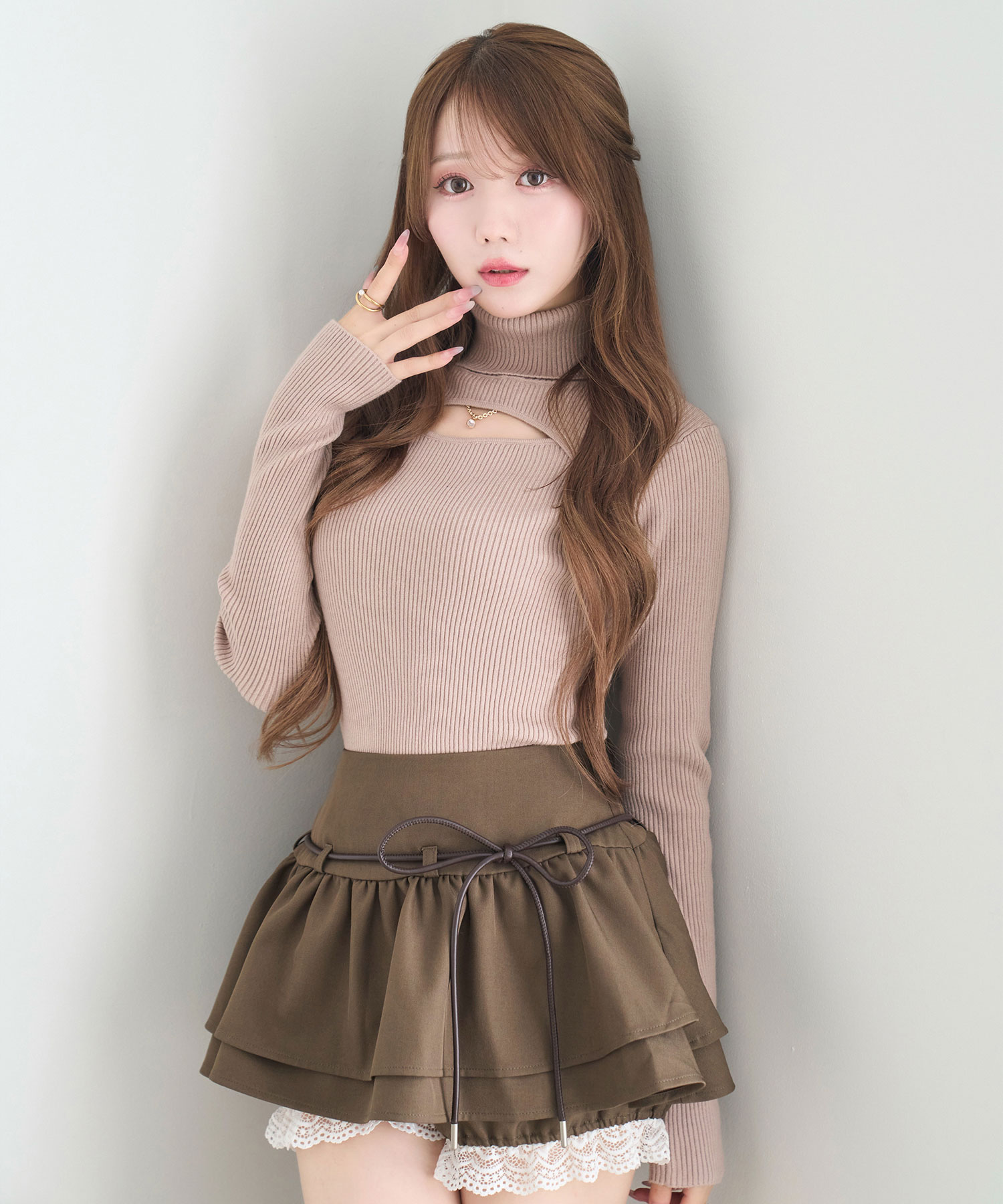 Charm point T/N knit tops