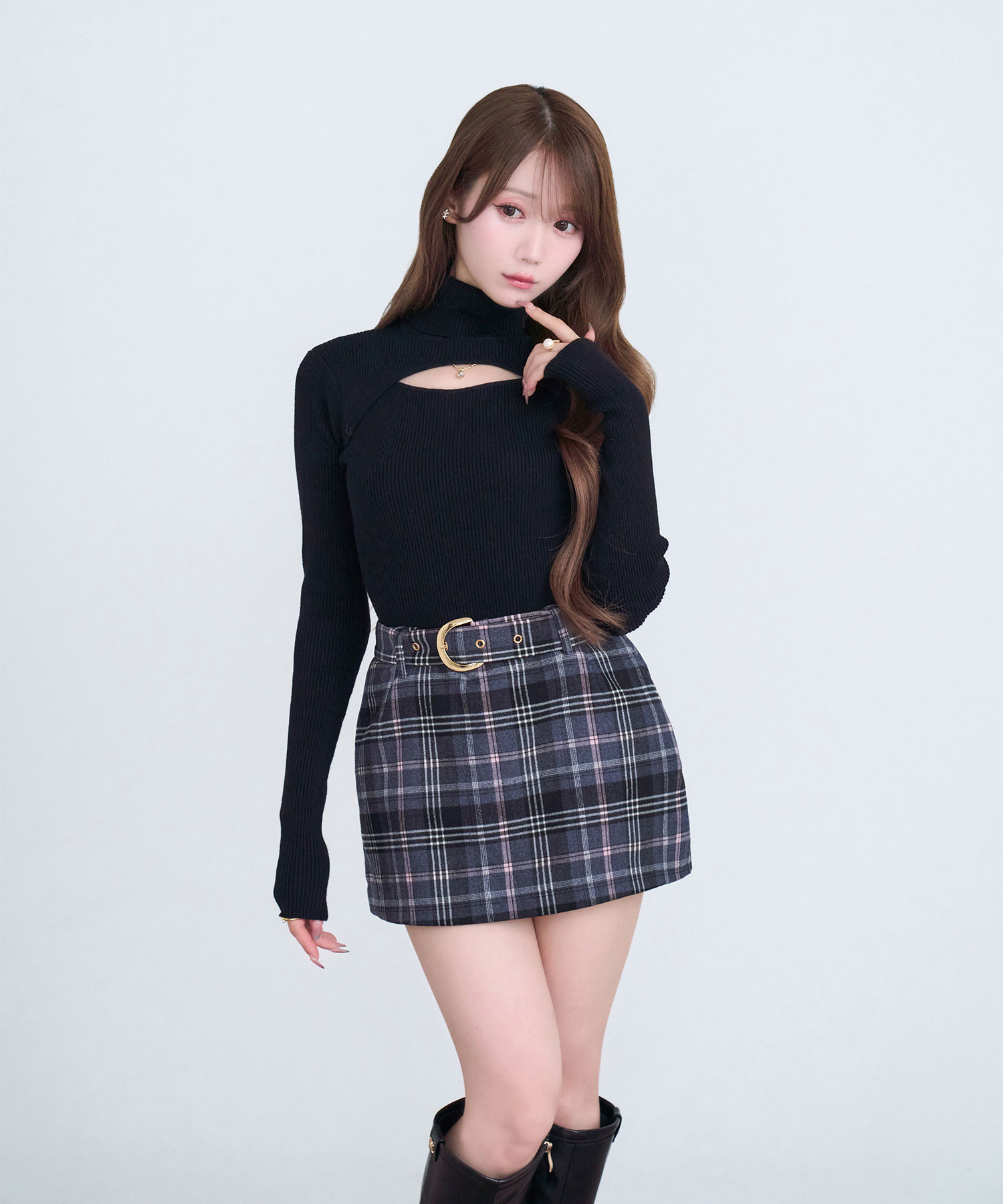 Charm point T/N knit tops