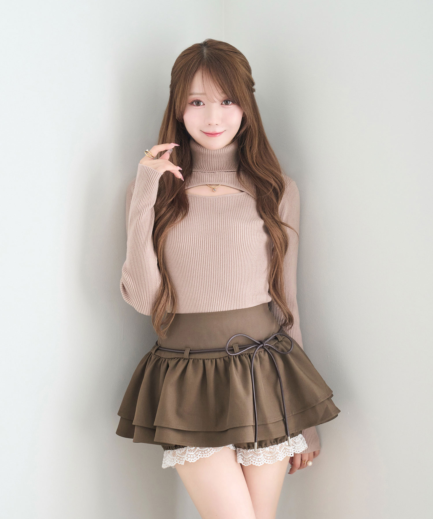 Charm point T/N knit tops