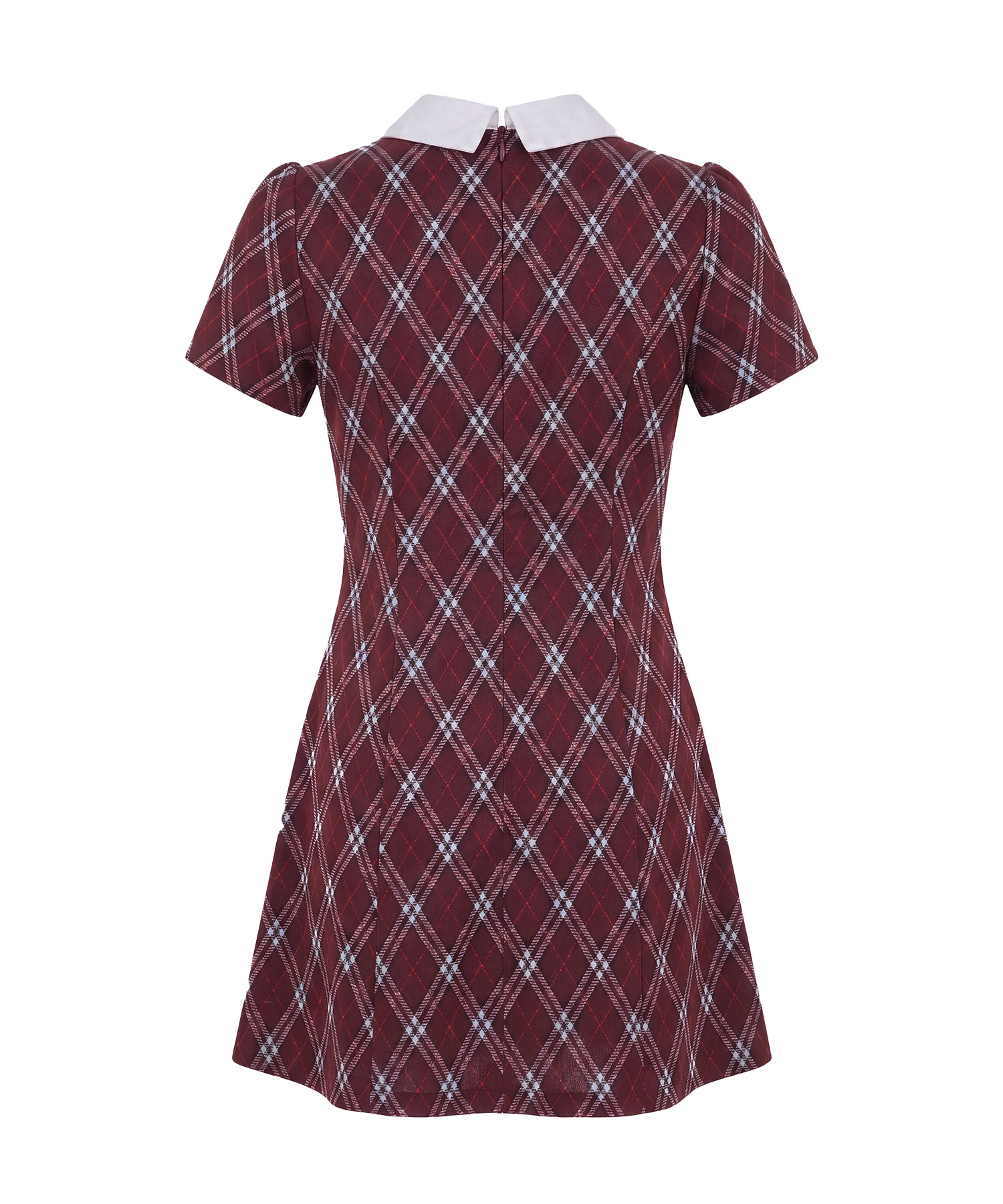 Ribbon point check mini shirts o/p