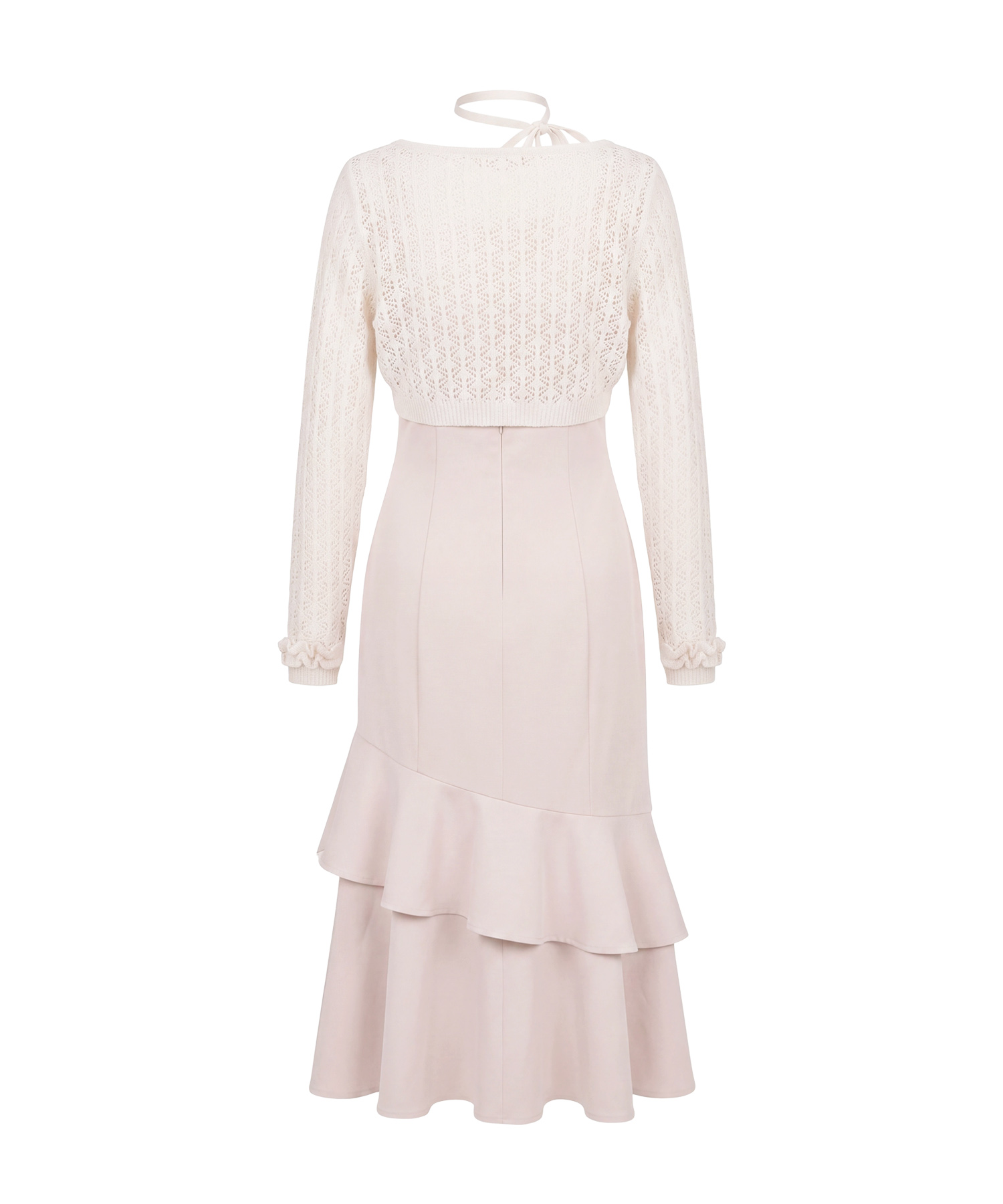 Lace knitting cardigan set cami dress