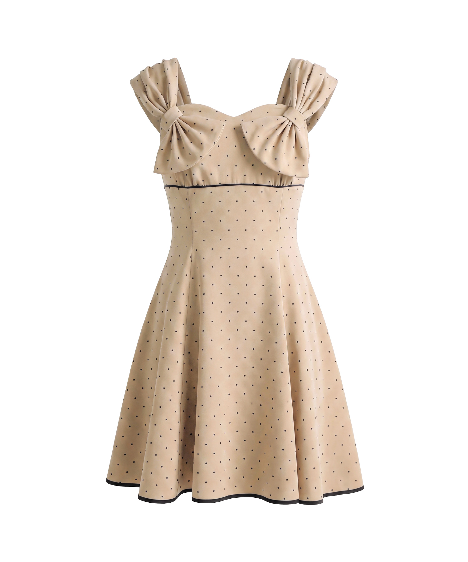 Shoulder ribbon flare dots o/p