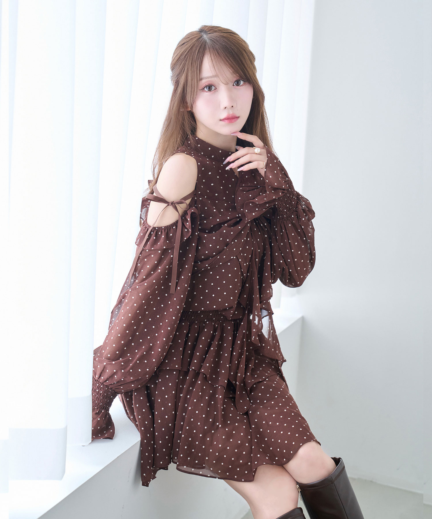 Dot chiffon ribbon mini o/p