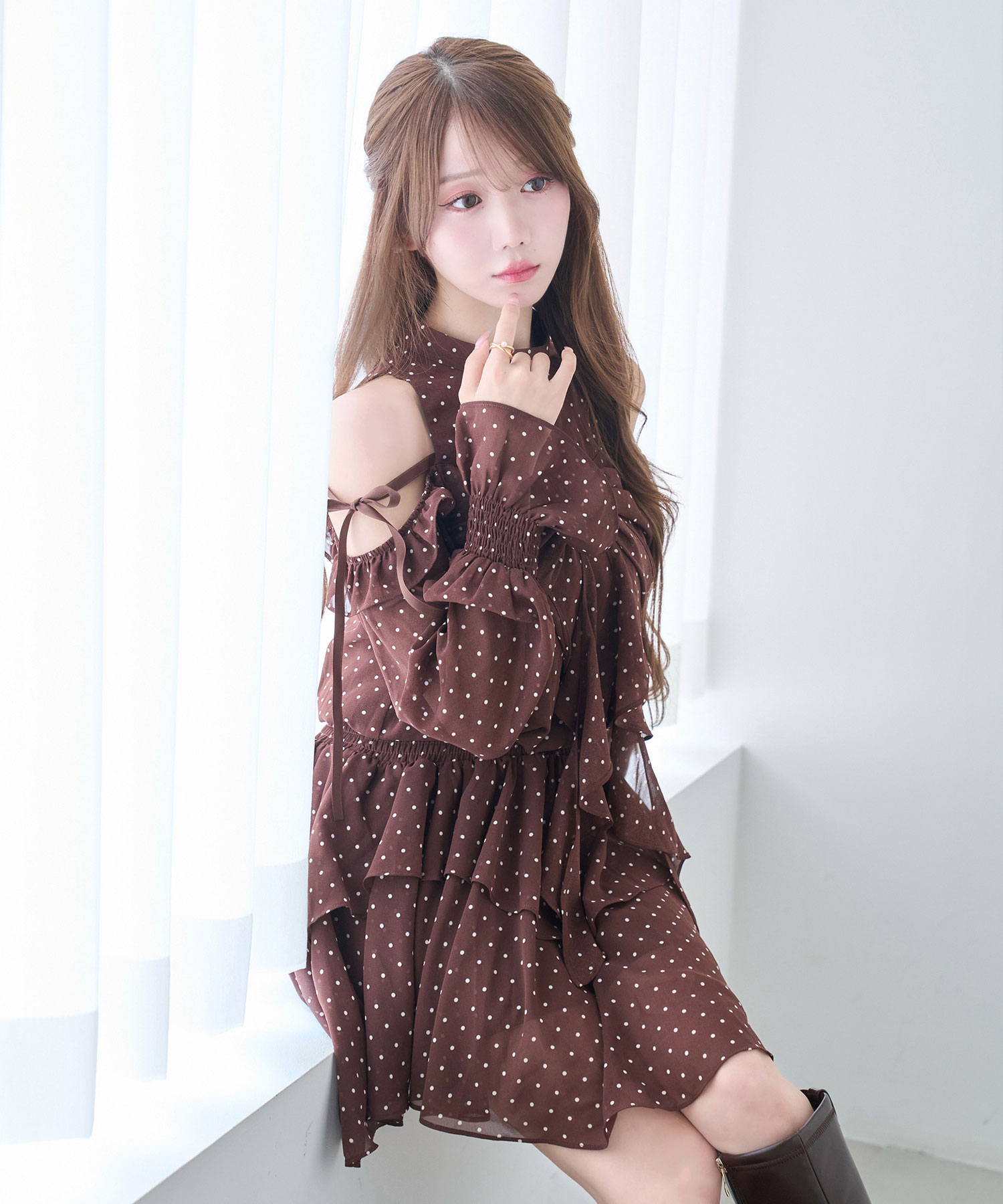 Dot chiffon ribbon mini o/p
