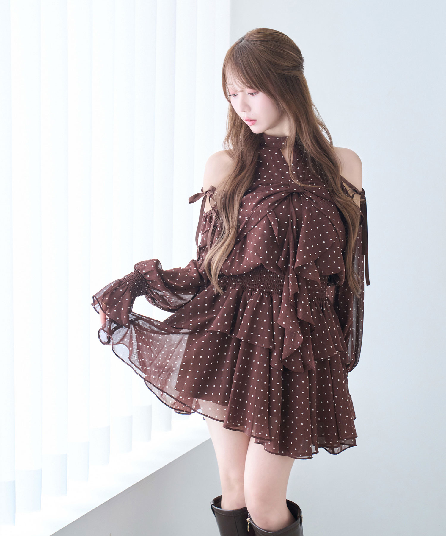 Dot chiffon ribbon mini o/p