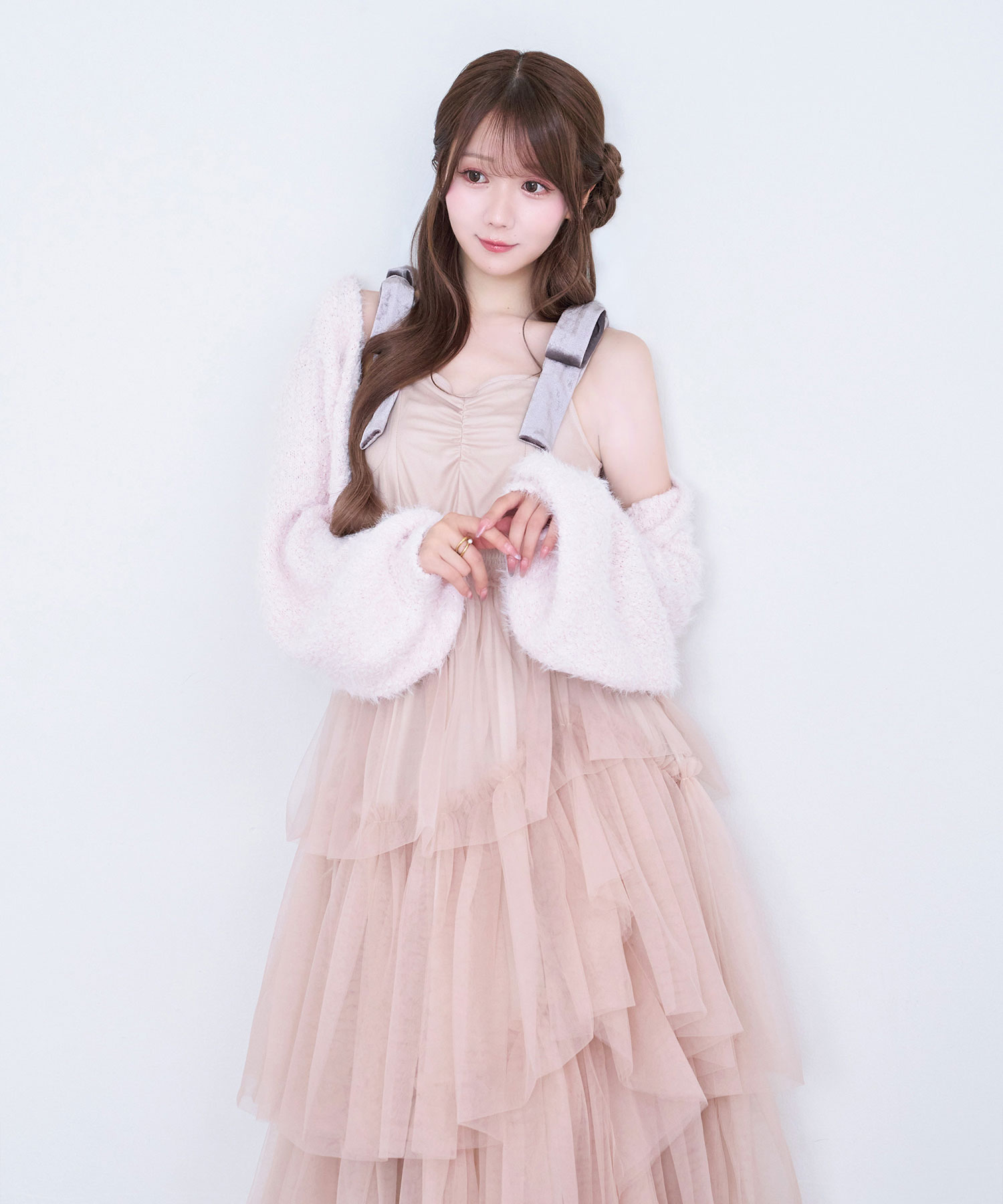 Asymme hem tulle cami dress