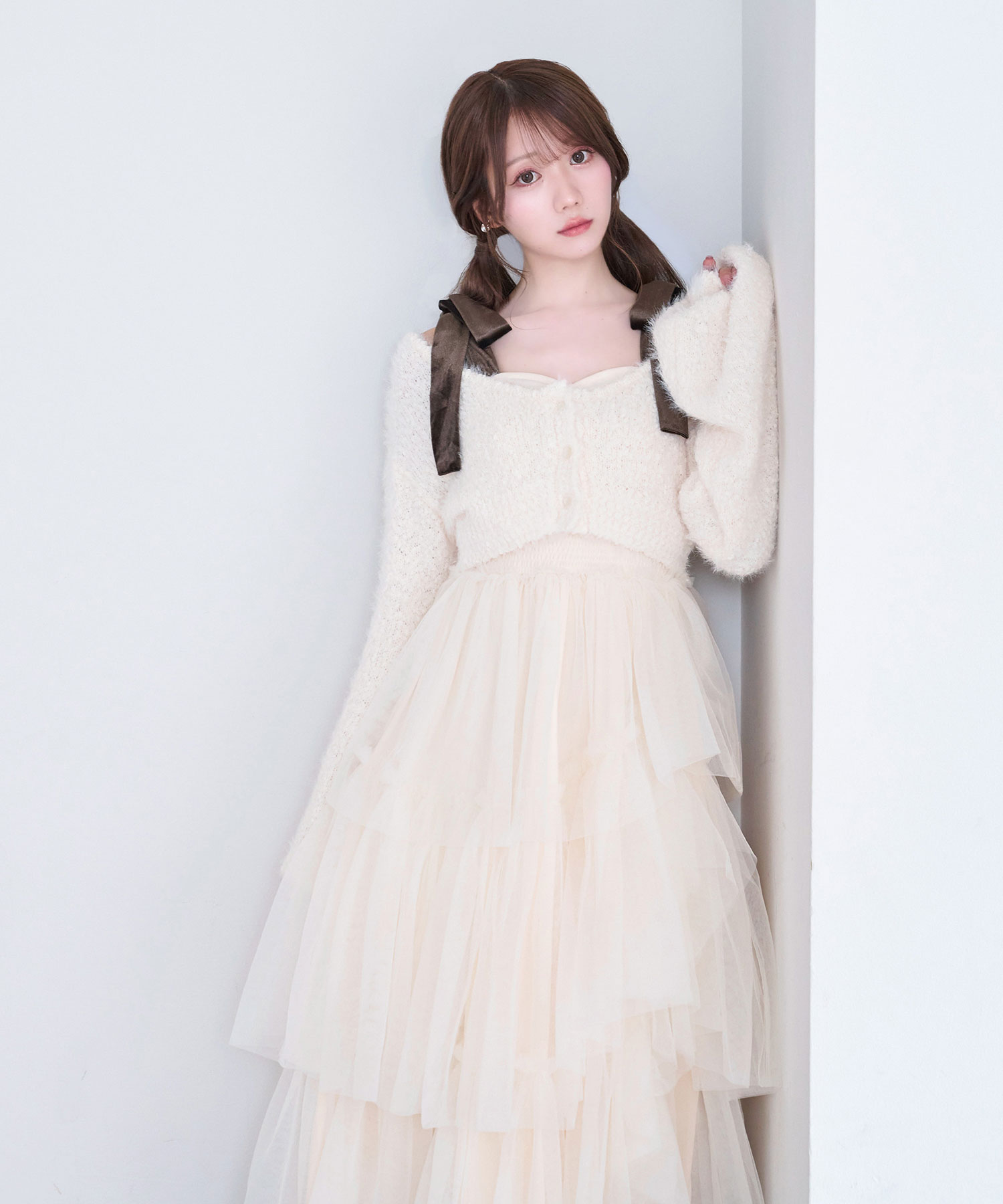 Asymme hem tulle cami dress