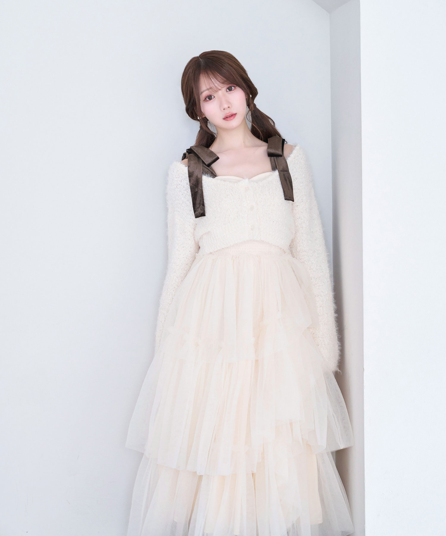 Asymme hem tulle cami dress