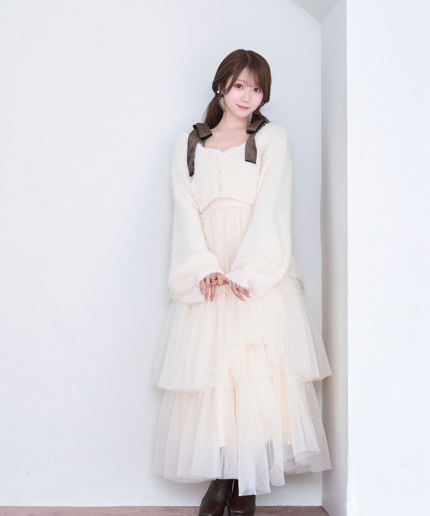Asymme hem tulle cami dress