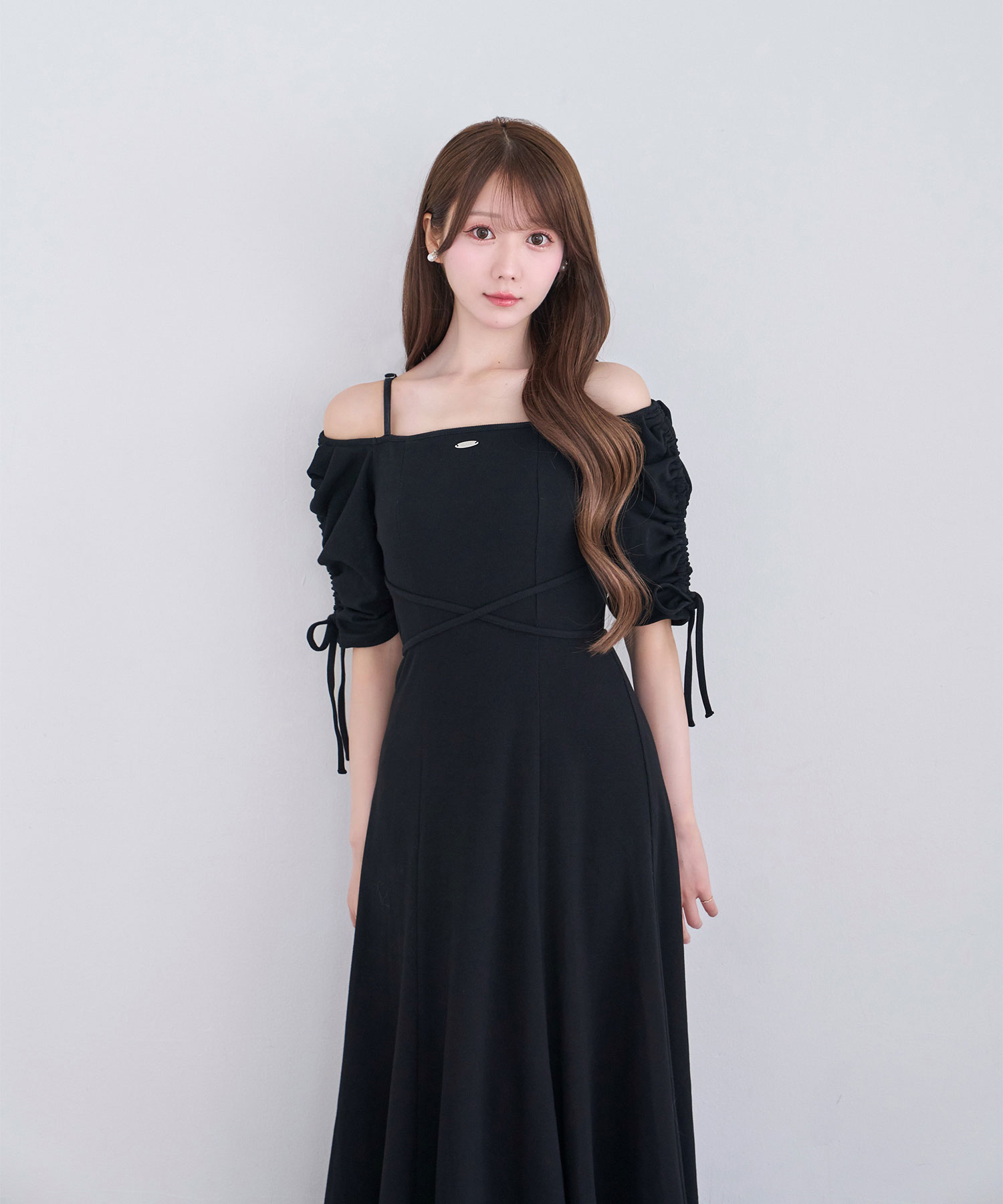 2way shirring sleeves dress