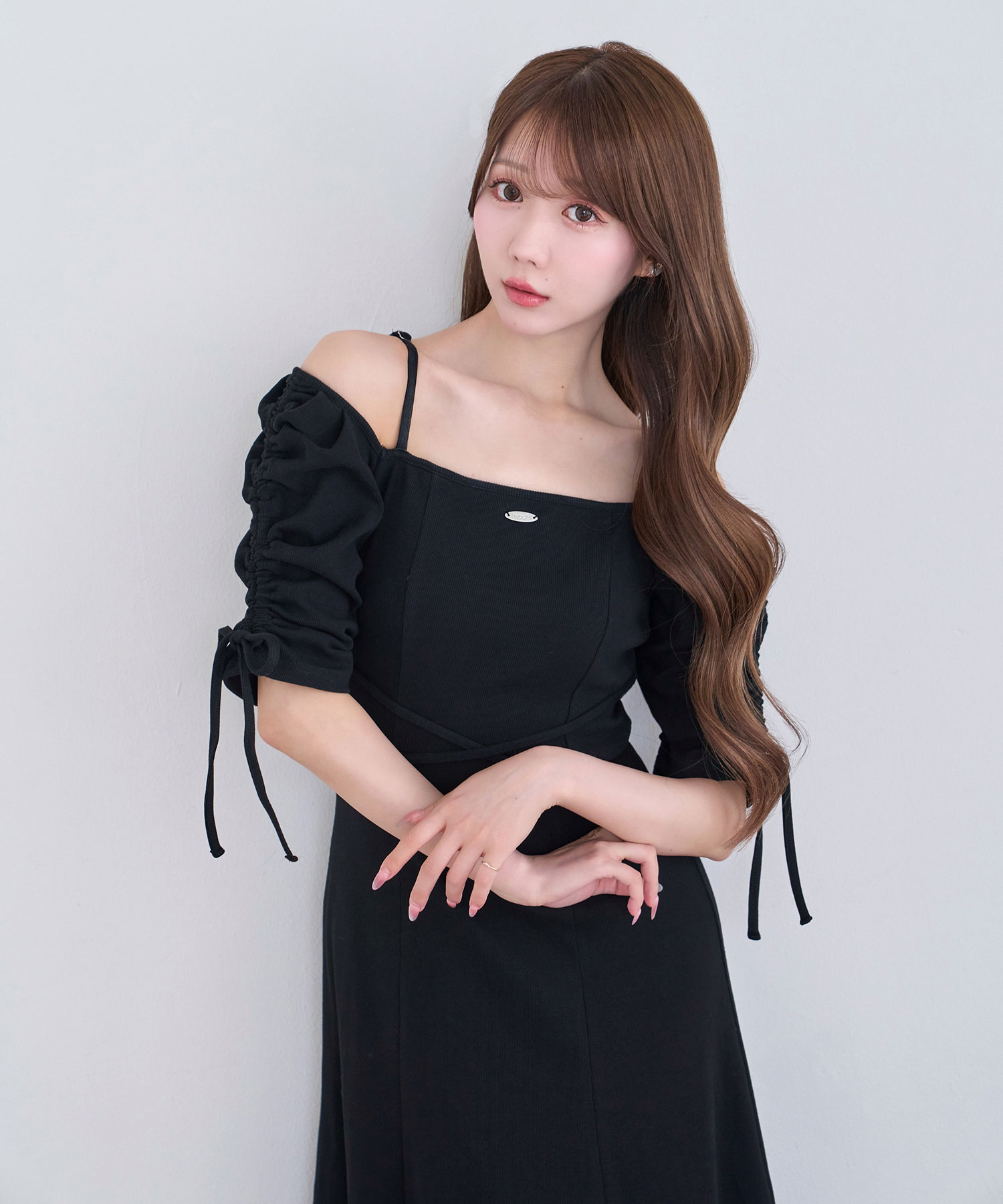 2way shirring sleeves dress