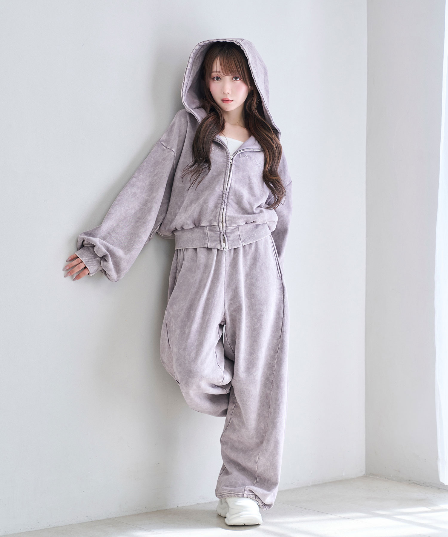 Chemical washed sweat pants