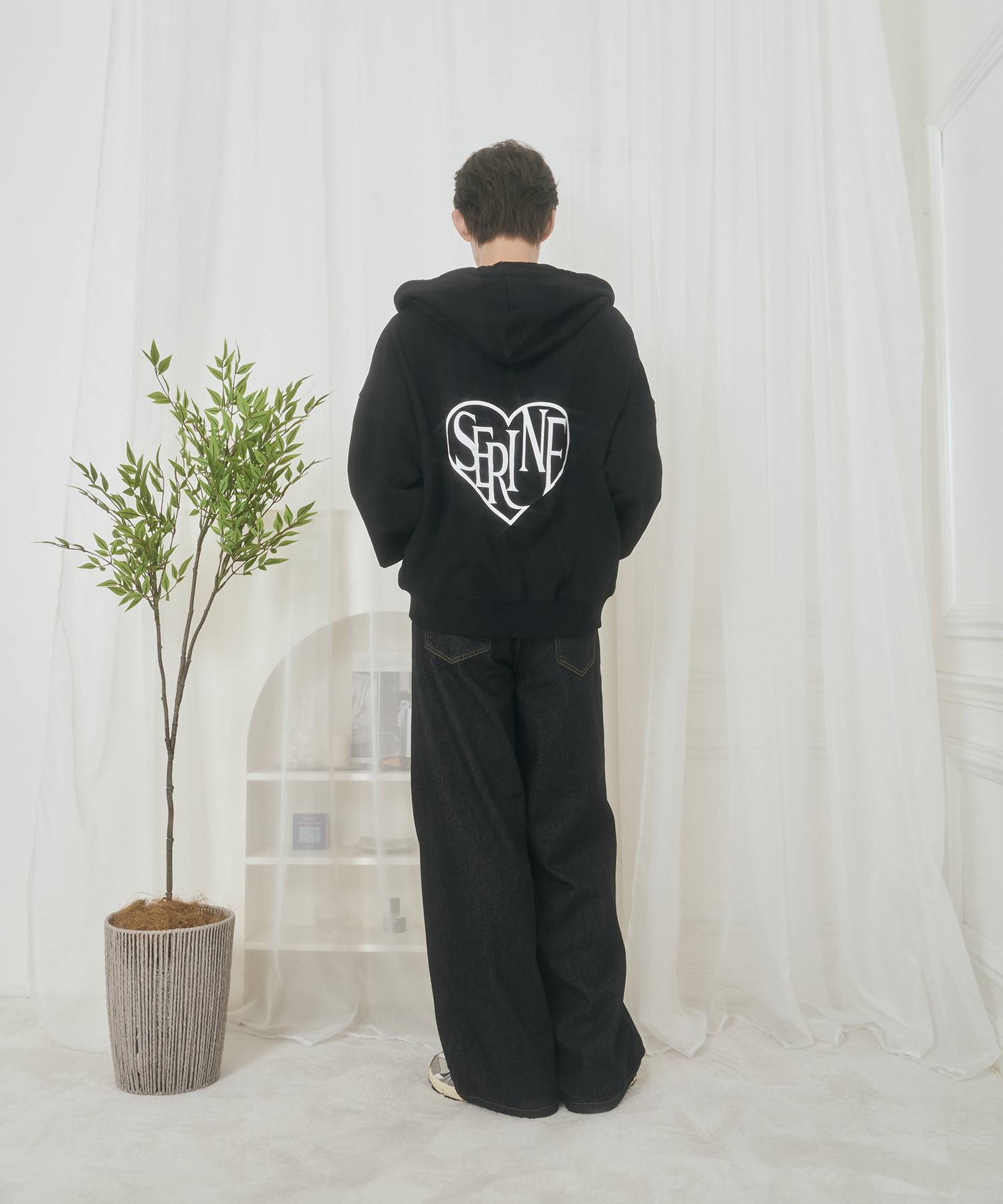 UNISEX バックロゴジップパーカー / ブラック