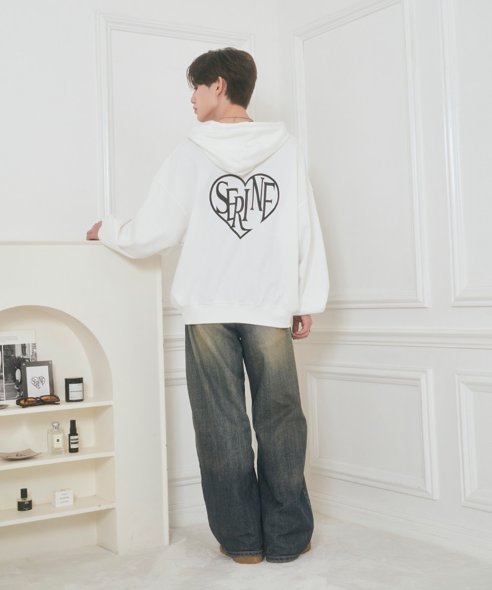 UNISEX バックロゴジップパーカー / ホワイト – BUNNY APARTMENT