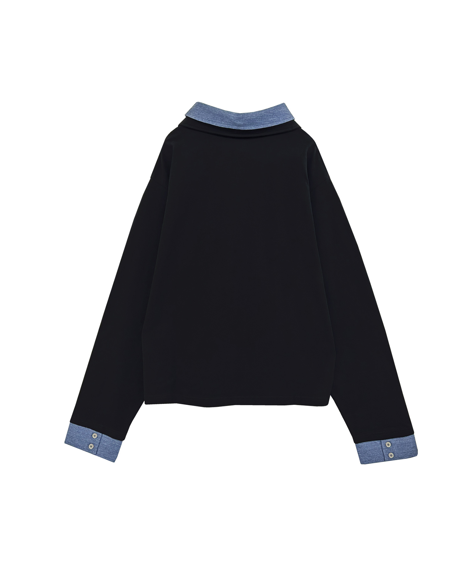 UNISEX Wカラーポロシャツ / ブラック