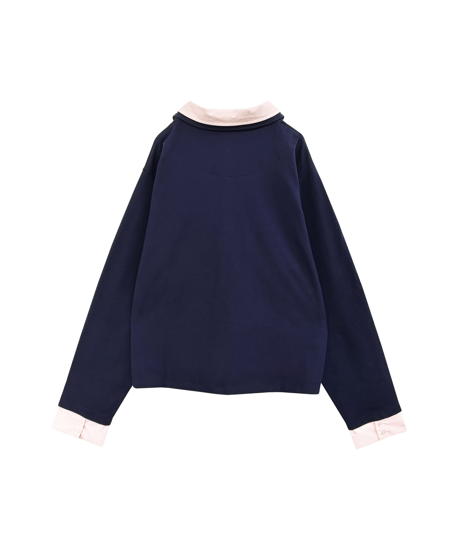 UNISEX Wカラーポロシャツ / ネイビー