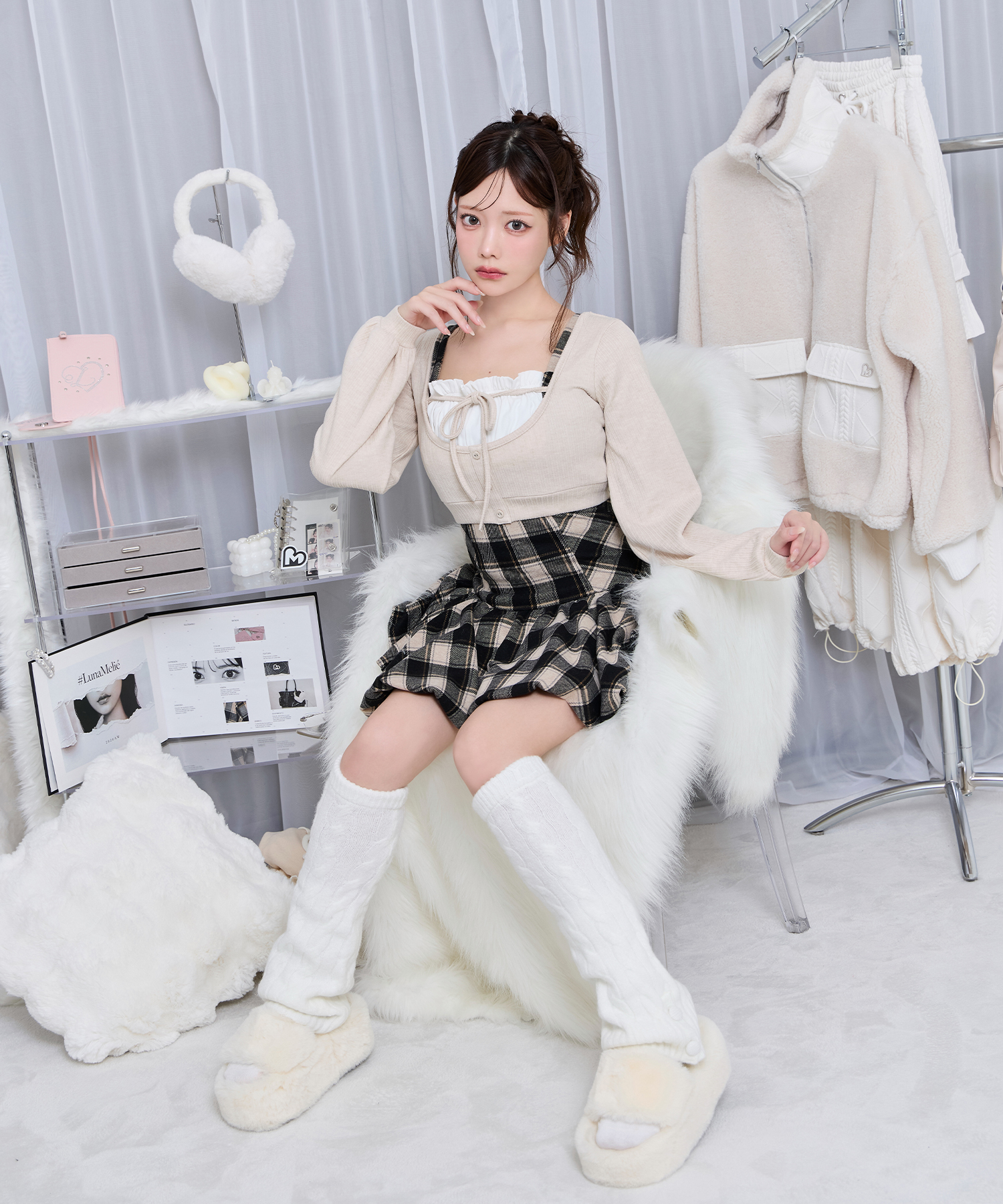 ボレロセットバルーンワンピース / ベージュ