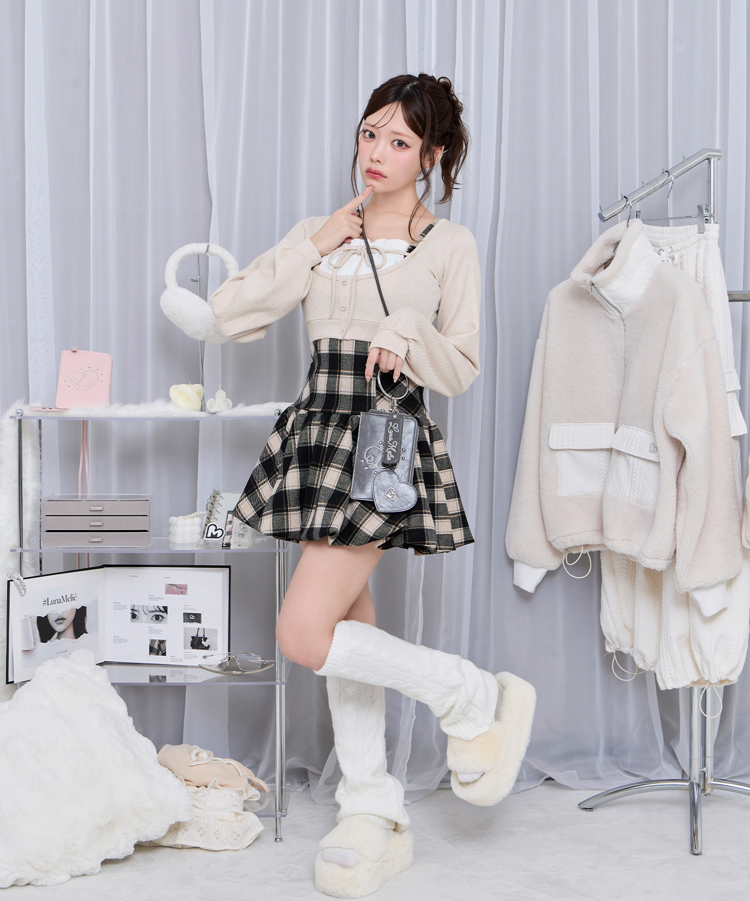 ボレロセットバルーンワンピース / ベージュ