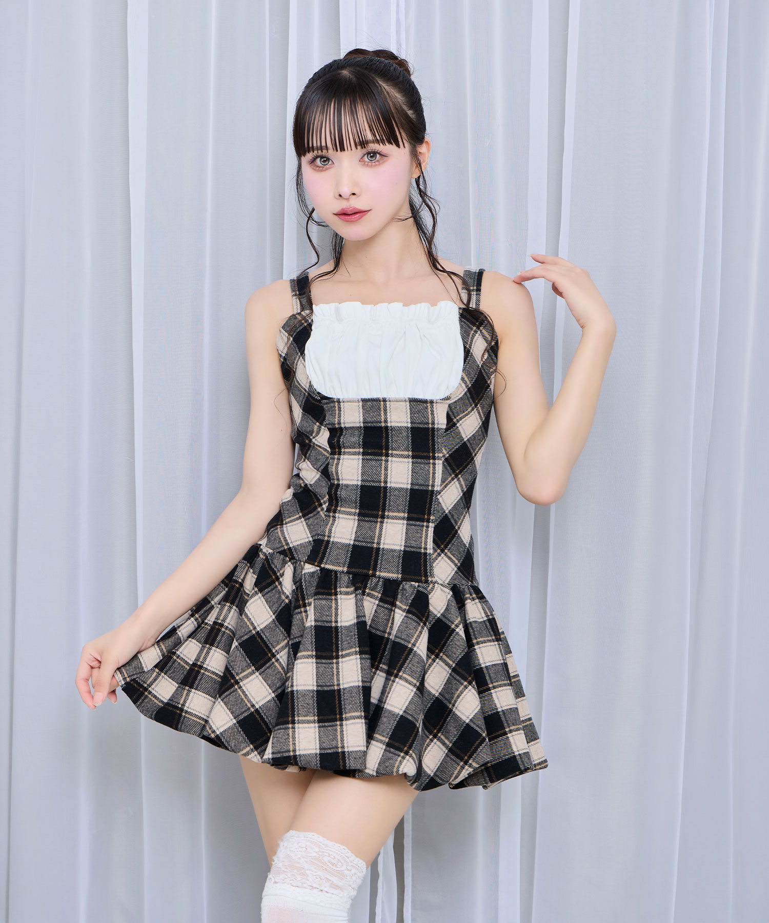 ボレロセットバルーンワンピース / ベージュ