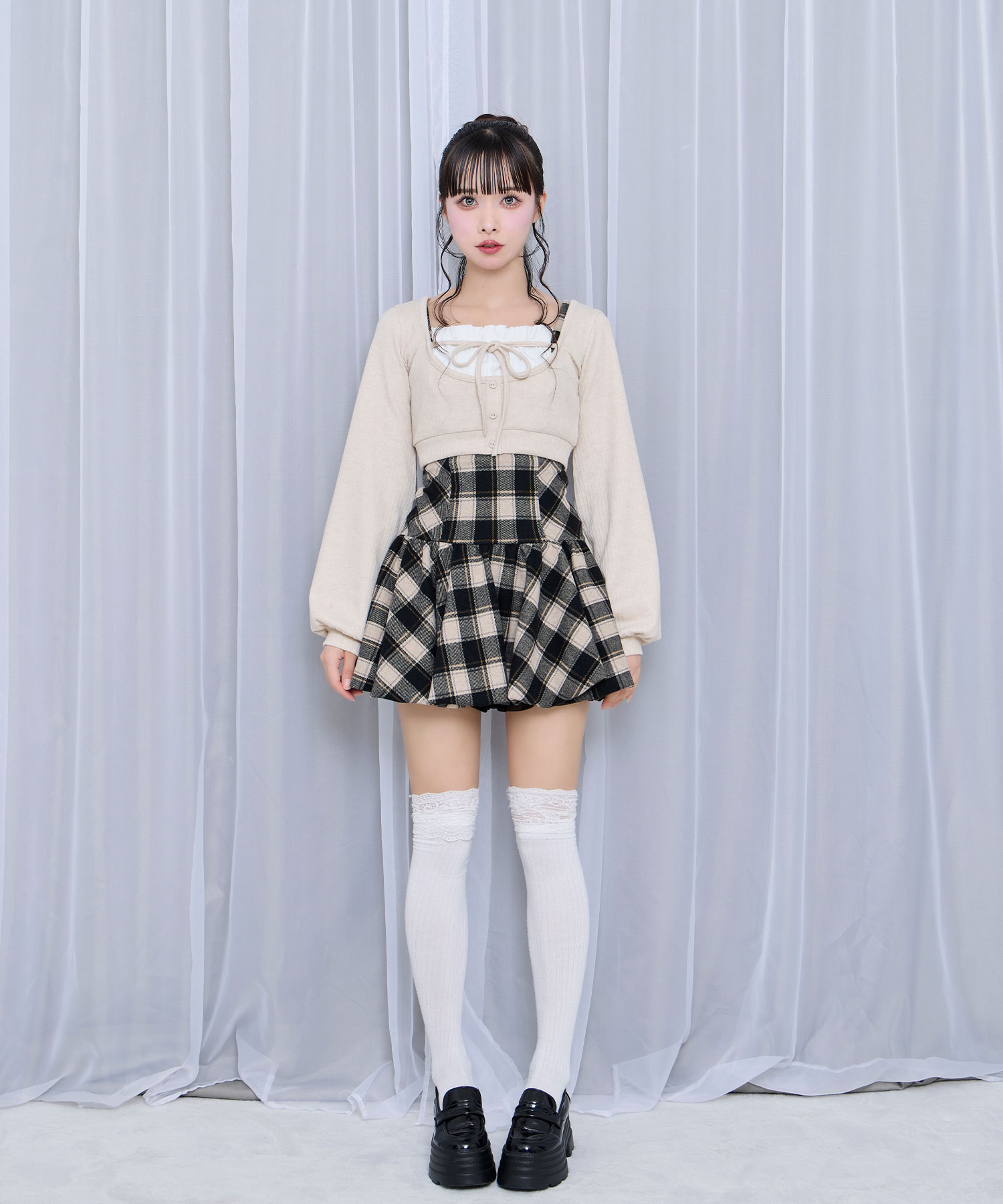 ボレロセットバルーンワンピース / ベージュ